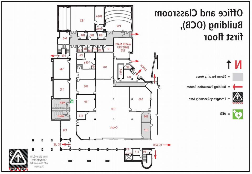 Room locations for OCB first floor.